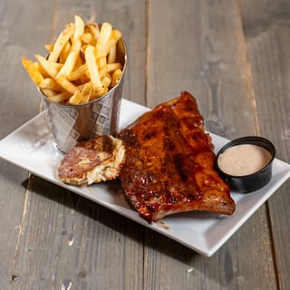 Rib and Crab Cake
